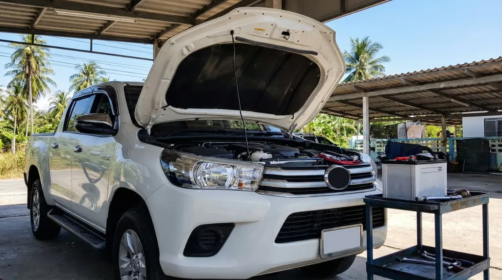 คู่มือเปลี่ยนแบตเตอรี่ Toyota Hilux Revo ภูเก็ต