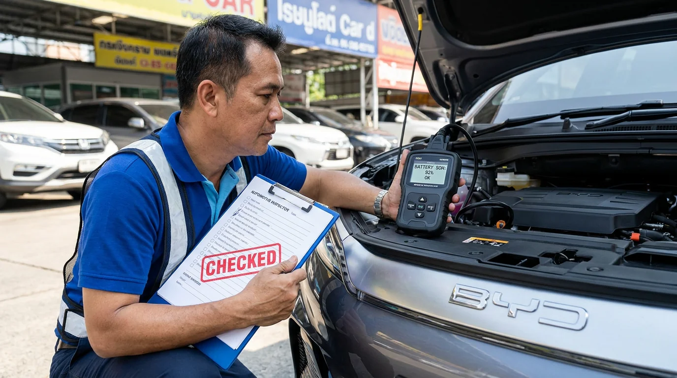 เช็คก่อนซื้อ EV มือสอง 2026 | 15 จุดที่ต้องตรวจ ก่อนเสียเงิน 5-7 แสน