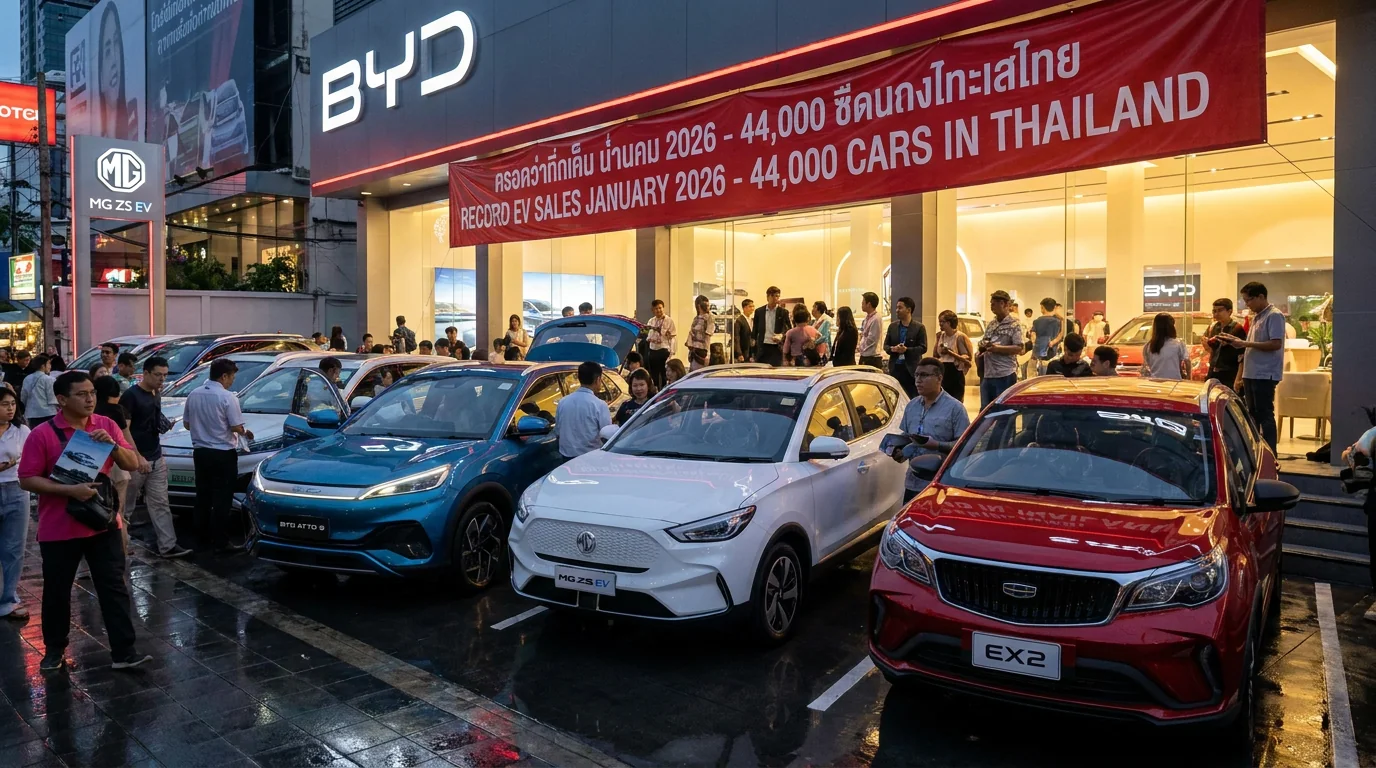 ม.ค. 2026 ยอดขาย EV ไทยทะลุ 44,000 คัน ทุบสถิติ | EV3 ขยายดัน
