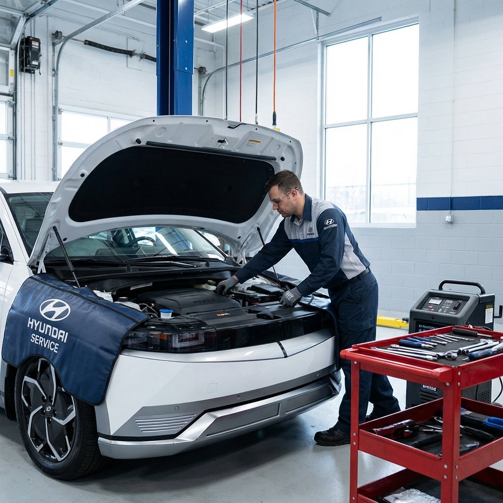 ช่างเปลี่ยนแบตเตอรี่รถ Hyundai Staria