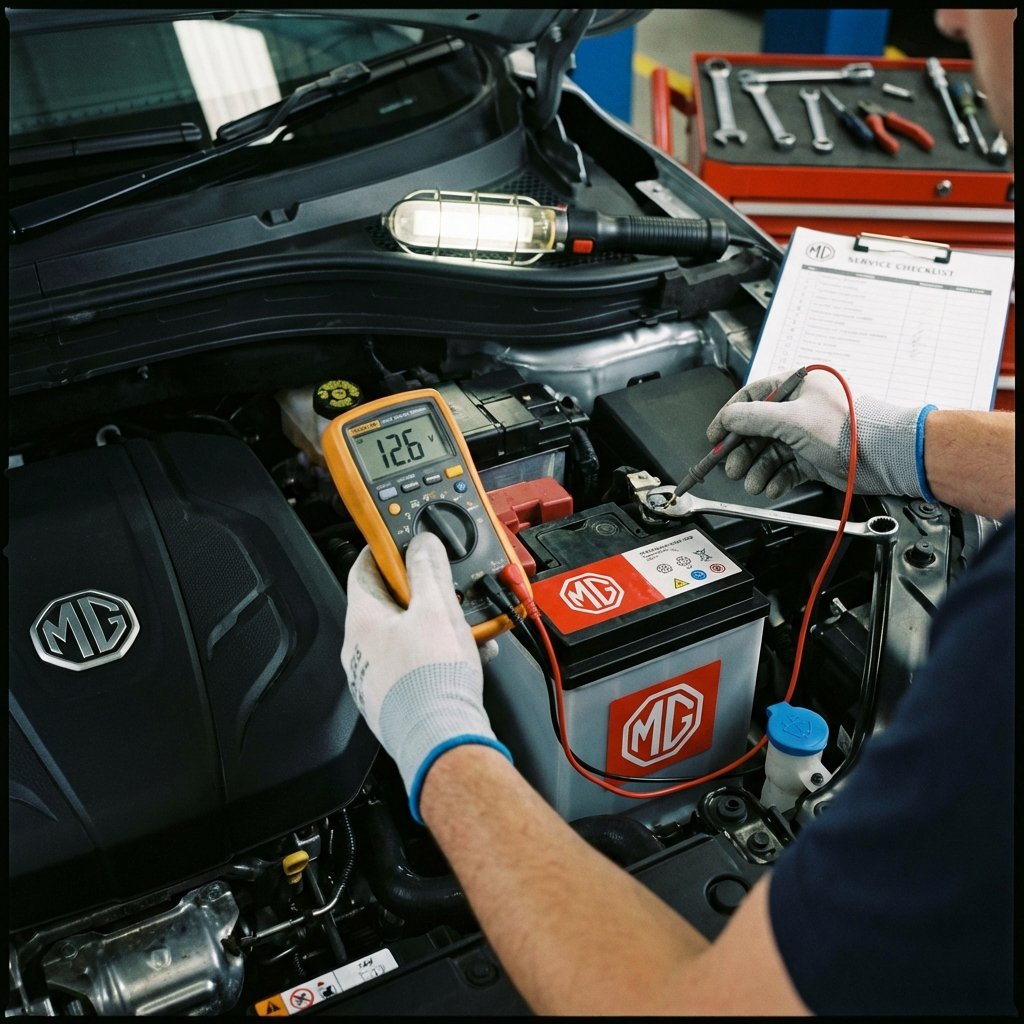 การตรวจสอบแบตเตอรี่รถ MG